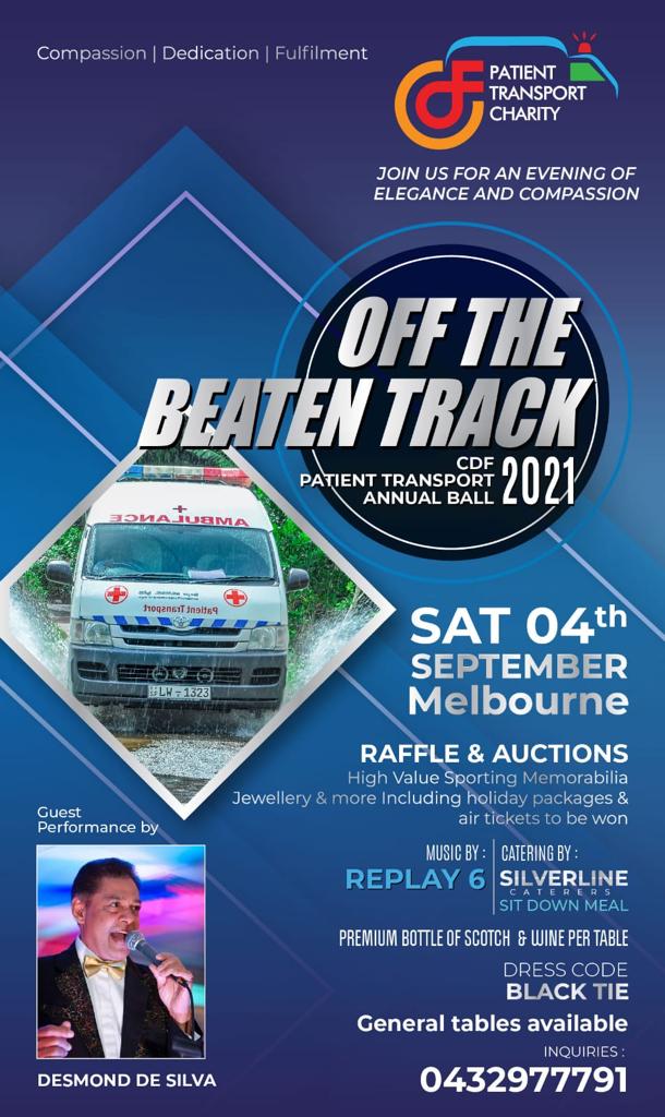 Off the Beaten Track - CDF Patient Transport Annual Ball (Melbourne) - 4th September 2021