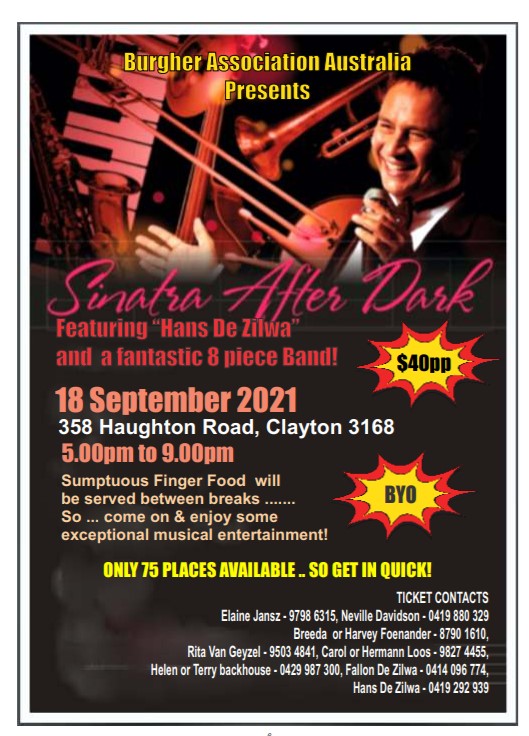 Burgher Association Australia Presents-Sinatra After Dark