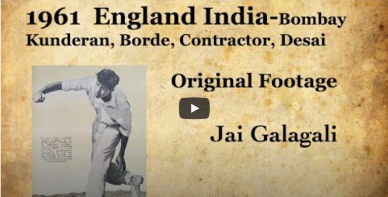 1961 England India- Bombay: Budhi Kunderan, Chandu Borde, Durani, Contractor.
