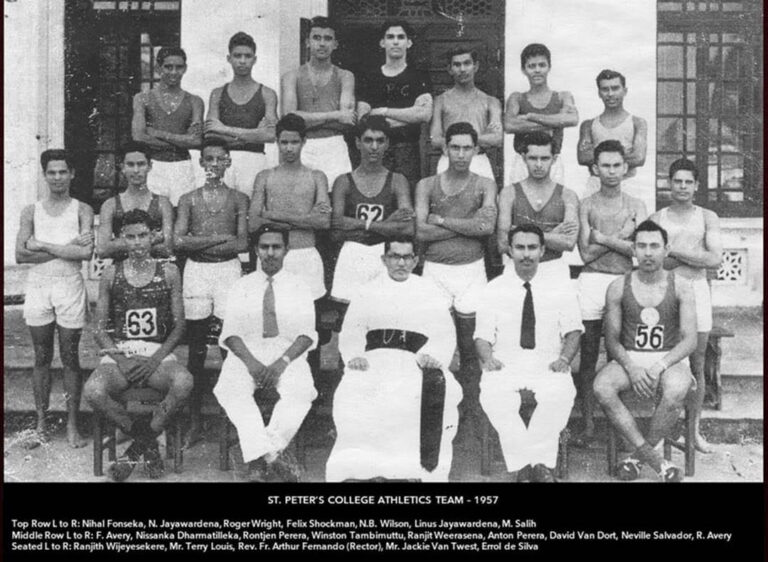 WINSTON TAMBIMUTTU – ONE OF THREE PETERITE ATHLETES FROM THE FIFTIES WHO WON NATIONAL HONOURS – by Upali Obeyesekere