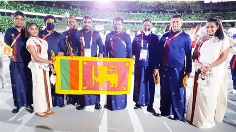 Sri Lanka’s contingent prior to the opening ceremony-by Reemus Fernando