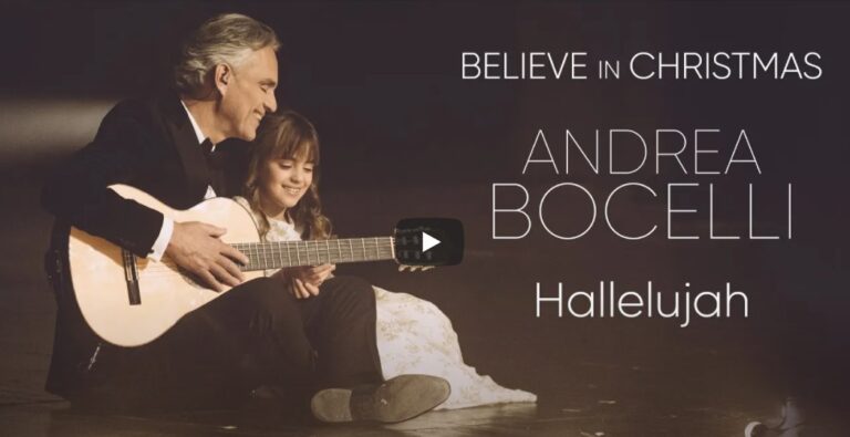 A lovely rendition of “Hallelujah” Andrea Bocelli – new duet with his daughter, Virginia Bocelli