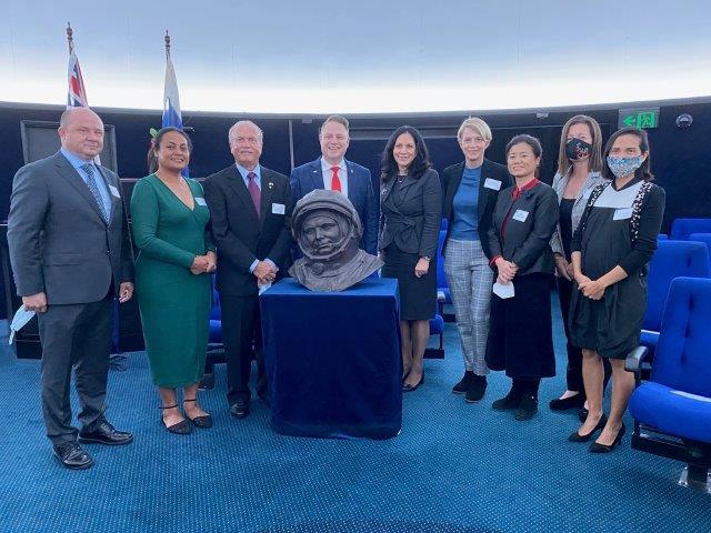 Hon. Consul for Sri Lankan in Queensland Australia; Anton Swan – Bust Unveiling of Uri Gagarin Russian Astronaut with the Lord Mayor of Brisbane Adrian Schinner  Russian Consul General Irina Bruk and other Consuls