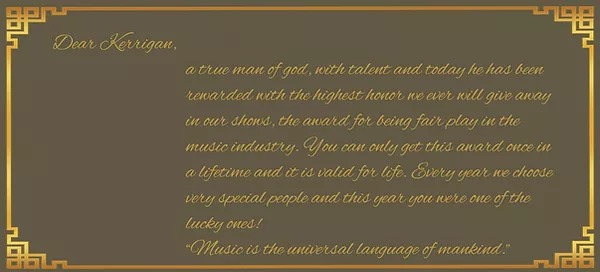 Kerrigan La-Brooy wins Lifetime Award 2