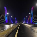 New Kelani Bridge lights up. 1