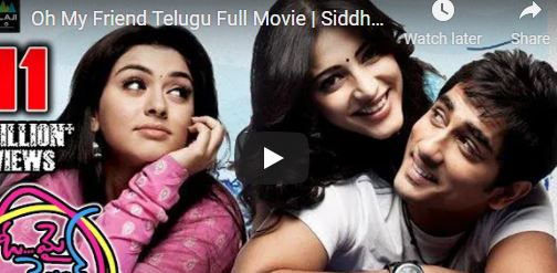 Oh My Friend Telugu Full Movie | Siddharth, Shruti Haasan, Hansika | Sri Balaji Video