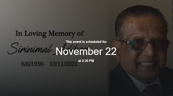 Obituary: Sirinimal Adikari – From his son Delan Adikari