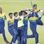 Sri Lankan under 19 players celebrate Bangladesh series win
