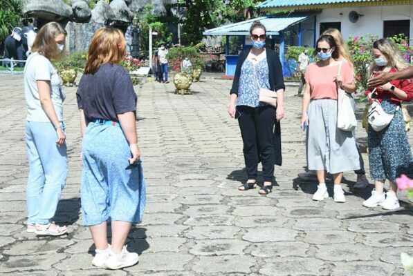 Tourists trickle in Golden Temple of Dambulla 1