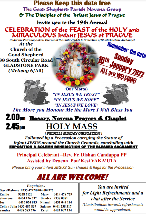 19th Annual Celebration of the Feast of the Infant Jesus of Prague