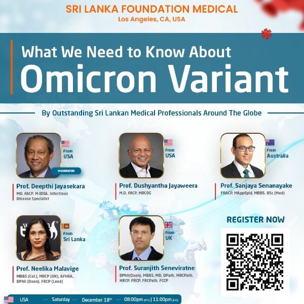 International Medical Webinar – hosted by Sri Lanka Foundation Medical – Los Angeles, CA, USA