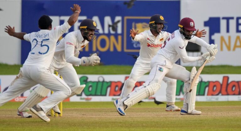 West Indies batsmen stable after spin duo Permaul, Warrican ran through formidable Sri Lanka batting line up been 113 for 1 wicket O/V – by Sunil Thenabadu (sports editor – eLanka)
