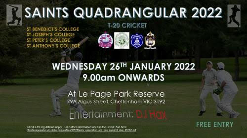 Saints Quadrangular 2022 – 26th January 2022 (Melbourne event)