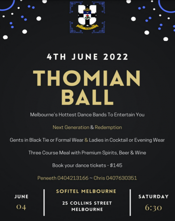 Thomian Ball – 4th June 2022 – Melbourne event