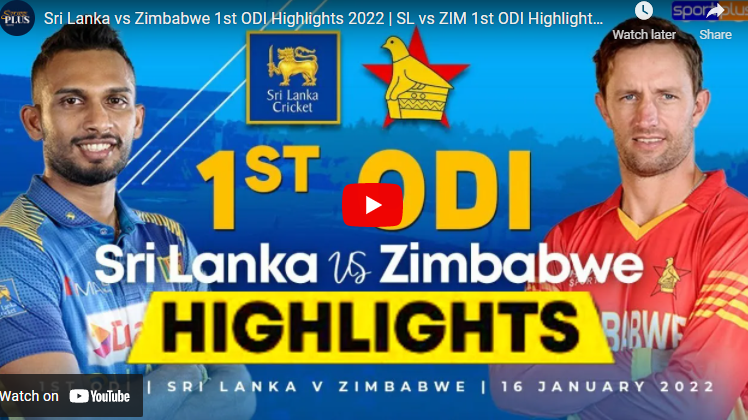 Sri Lanka vs Zimbabwe 1st ODI Cricket Highlights 16 January 2022