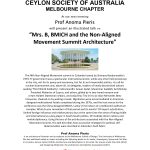 CEYLON SOCIETY OF AUSTRALIA MELBOURNE CHAPTER