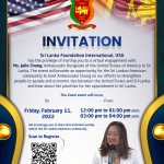 Sri Lanka Foundation - AN INVITATION - Virtual Engagement - Ambassador Designate of USA - February 11th.