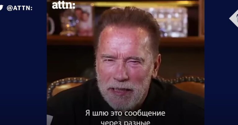 Arnold Schwarzenegger tells Putin to “stop this war”