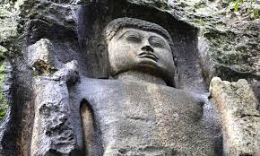 Rock-hewn Buddha Statue of Dowa Cave Temple By Arundathie Abeysinghe