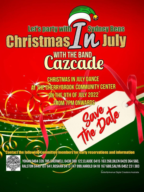 Let's party with Sydney Bens - Christmas in July with the Band Cazcade (Sydney event)