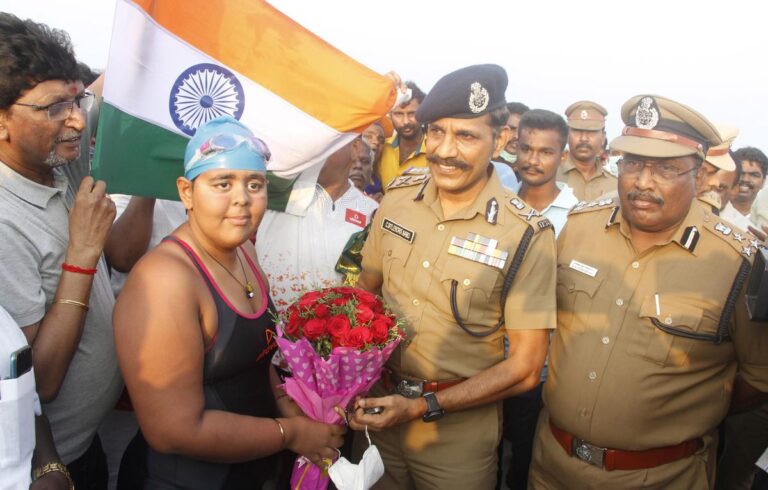 13-year-old girl swims from Sri Lanka to Dhanushkodi in 13 hours