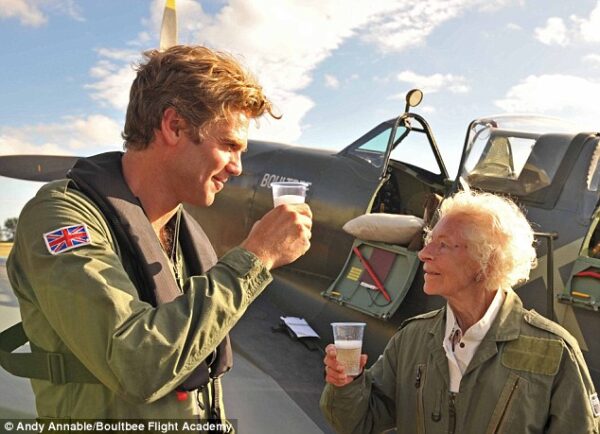 'This is wizard!' 100-year-old woman who flew spitfires during the Second World War celebrates her centenary by getting behind the controls again - by SARAH OLIVER