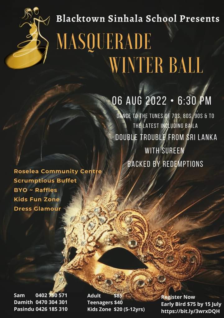 Blacktown Sinhala School  Presents Masquerade Winter Ball 