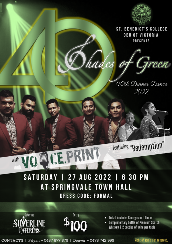 St. Benedict's College OBU - 40th Annual Dinner Dance with Voice Print and Redemption