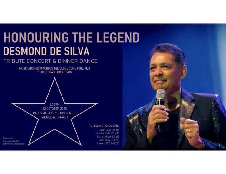 Honouring The Legend Desmond De Silva Tribute Concert & Dinner Dance