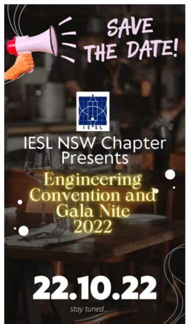 IESL NSW Chapter Presents – Engineering Convention and Gala Nite 2022 – 22nd October 2022