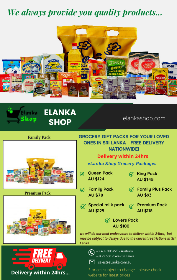 eLanka Shop superposes 120 grocery packs distributed to families and loved ones in Sri lanka within a few weeks – by Des Kelly