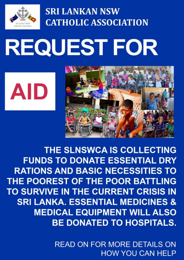  REMINDER & UPDATE - SLNSWCA DONATIONS APPEAL TO SUPPORT THE LESS FORTUNATE