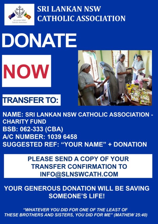  REMINDER & UPDATE - SLNSWCA DONATIONS APPEAL TO SUPPORT THE LESS FORTUNATE