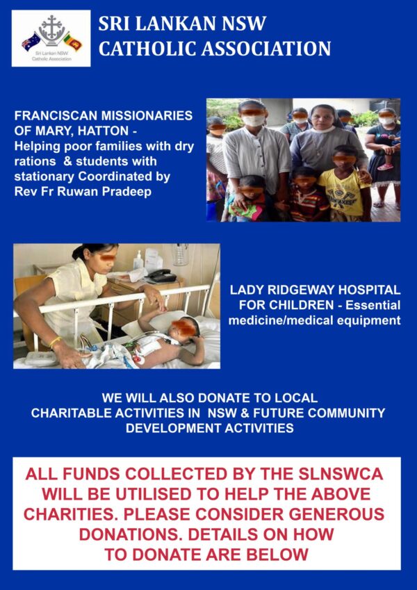  REMINDER & UPDATE - SLNSWCA DONATIONS APPEAL TO SUPPORT THE LESS FORTUNATE