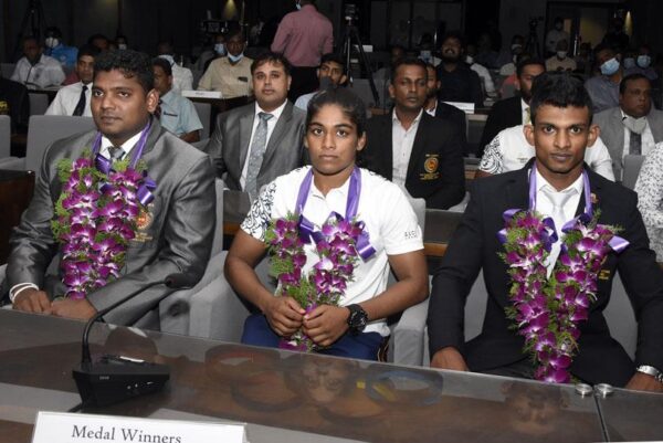 Felicitating Commonwealth Game winners