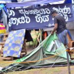 Protesters remove tents in Galle Face