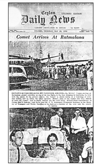DE HAVILLAND COMET 1: THE FIRST JET AIRLINER FLIGHT TO CEYLON, IN 1952