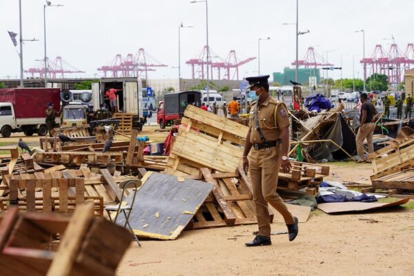 In April, protesters started occupying Galle Face Green park in Colombo Authorities have now cleared the area