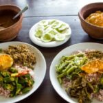 Sri Lankan rice and curry meal