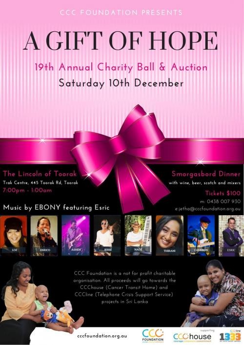 Charity Ball & Auction - December 2022 - Saturday 10, - 7.00 pm ( Melbourne )