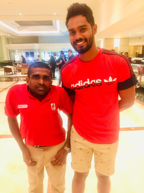 Gayan Senanayake with Dhananjaya De Silva elanka