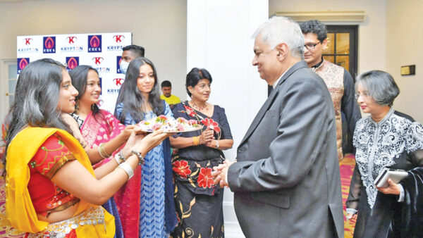 President Ranil Wickremesinghe and first Lady Prof. Mithree Wickramasinghe