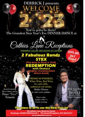 Derrick J Present Welcome 2023 - December 2022 - Saturday 31 - 6.30 pm ( Melbourne )