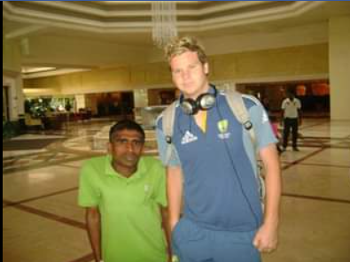 gayan senanayake with Steve smith - elanka