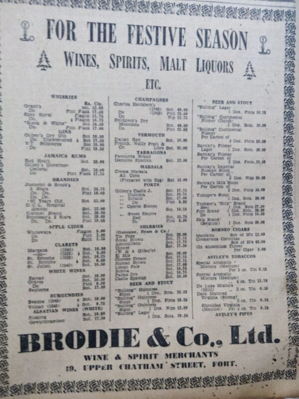 Liquor was advertised freely in the newspapers