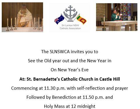 The SLNSWCA Invites to you to See The Old Year And The New Year in On new Year's Eve