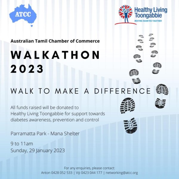 Australian Tamil Chamber Of Commerce Walkathon 2023 - Sunday 29th January 2023