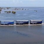 Road Trains across Storm Waters in the Kimberley