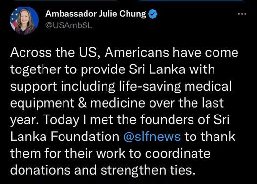 US Ambassador Julie Chung twitter