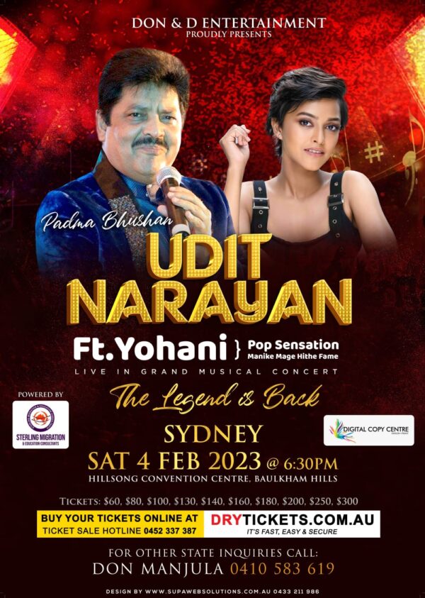 Udit Narayan Live In Grand Musical Concert Sydney
